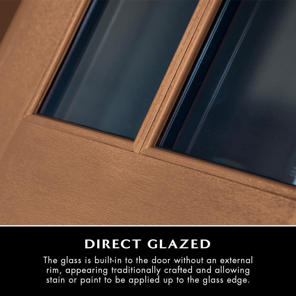 Steves & Sons Regency 36 in. x 80 in. 3/4-6 Lite Clear Glass LHOS Autumn Wheat Stain Mahogany Fiberglass Prehung Front Door