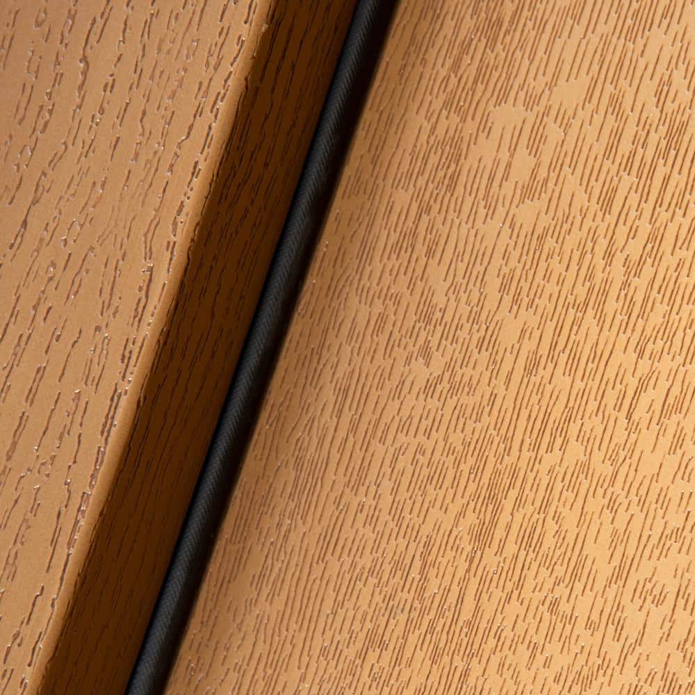 Steves & Sons Regency 64 in. x 80 in. 3/4-6 Lite Clear Glass RH AutumnWheat Stain Mahogany Fiberglass Prehung Front Door with Double 12 in. Sidelites
