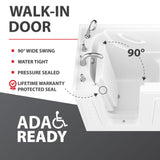 Universal Tubs Safe Premier 59.6 in. x 60 in. x 32 in. Right-Drain Walk-In Air & Whirlpool Bathtub in White