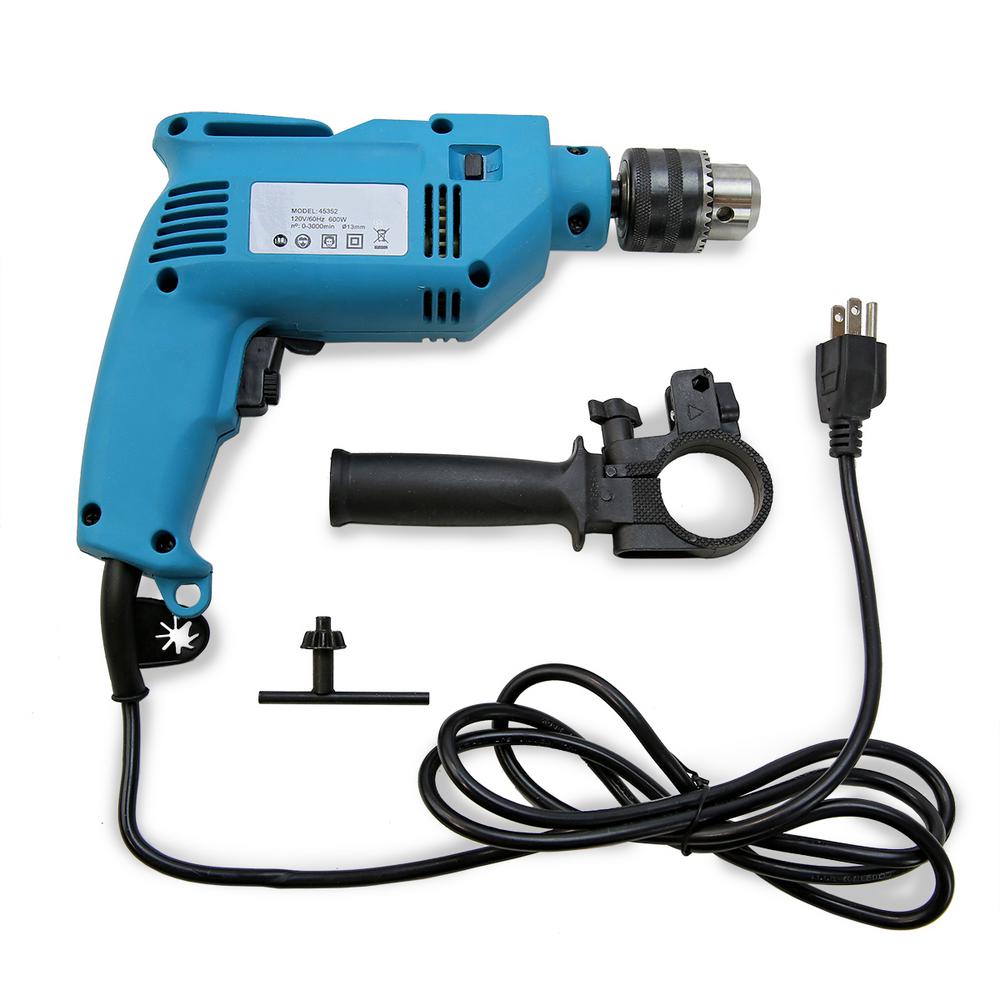 5 Amp Corded 1/2 in. Electric Reversible Variable Speed Impact Hammer Drill