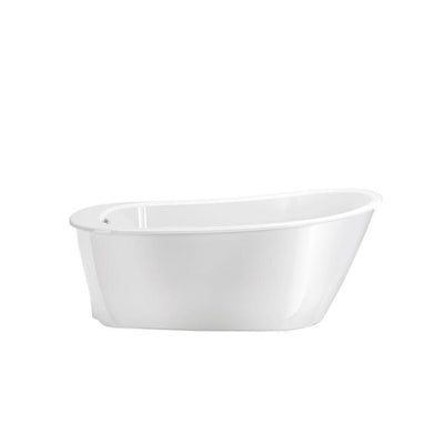 Sax 60 in. Fiberglass Reversible Drain Non-Whirlpool Flatbottom Freestanding Bathtub in White