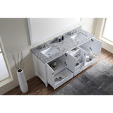 Caroline Madison 72 in. W Bath Vanity in White with Granite Vanity Top in Arctic White Granite with Square Basin - Super Arbor