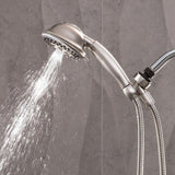 9-Spray 4.5 in. Single Wall Mount Low Flow Handheld Adjustable Shower Head in Brushed Nickel