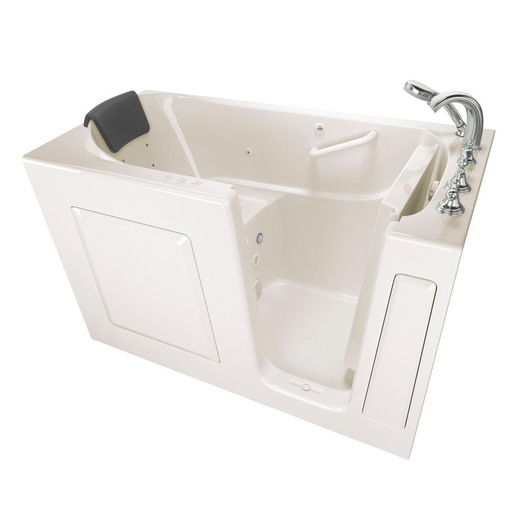 Gelcoat Premium Series 60 in. Left Hand Walk-In Whirlpool and Air Bathtub in White - Super Arbor