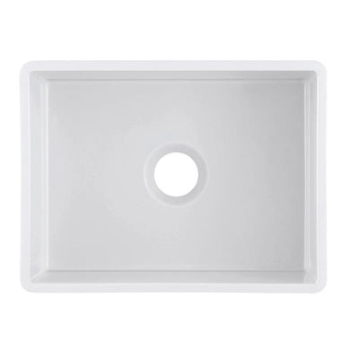Olde London Farmhouse Fireclay 24 in. Single Bowl Kitchen Sink with Grid with Grid and Strainer