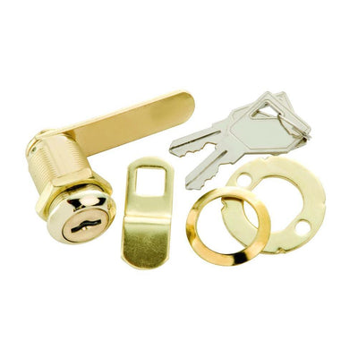 1-1/8 in. Polished Brass Keyed Alike Cabinet and Drawer Utility Cam Lock - Super Arbor