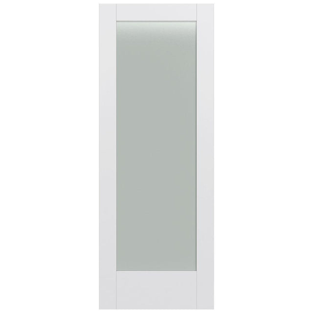 32 in. x 80 in. MODA Primed PMT1011 Solid Core Wood Interior Door Slab w/Translucent Glass