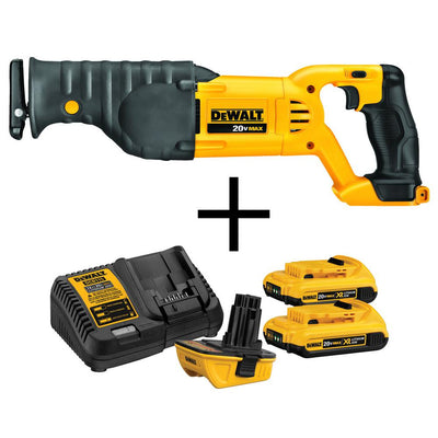 20-Volt MAX Lithium-Ion Cordless Reciprocating Saw With Bonus 18-Volt to 20-Volt Max Lithium-ion Battery Adapter Kit - Super Arbor