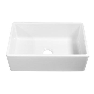 Bradstreet II Farmhouse/Apron-Front Fireclay 30 in. Single Bowl Kitchen Sink in Crisp White - Super Arbor