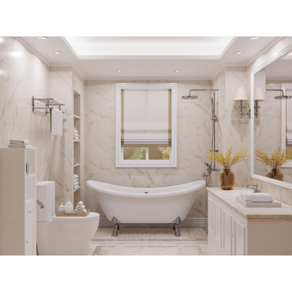 Belissima 69.29 in. Acrylic Double Slipper Clawfoot Non-Whirlpool Bathtub in White with Chrome Lion's Paw Feet - Super Arbor