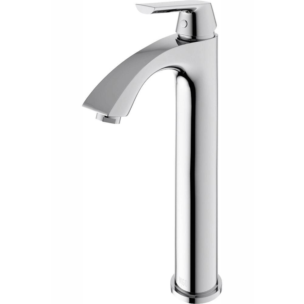Linus Single Hole Single-Handle Vessel Bathroom Faucet in Brushed Nickel - Super Arbor
