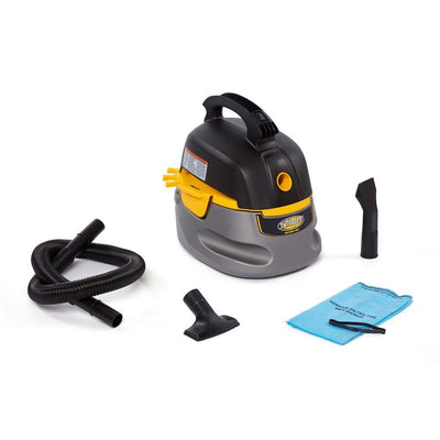 2.5 Gal. 1.75-Peak HP Compact Wet/Dry Shop Vacuum with Filter Bag, Hose and Accessories - Super Arbor