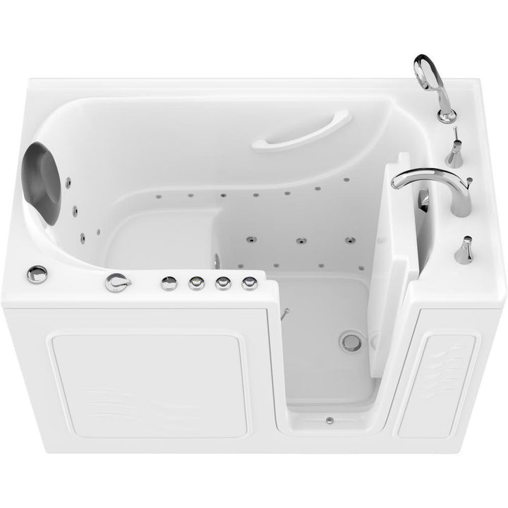 Safe Premier 52.3 in. x 60 in. x 30 in. Right Drain Walk-in Air and Whirlpool Bathtub in White - Super Arbor