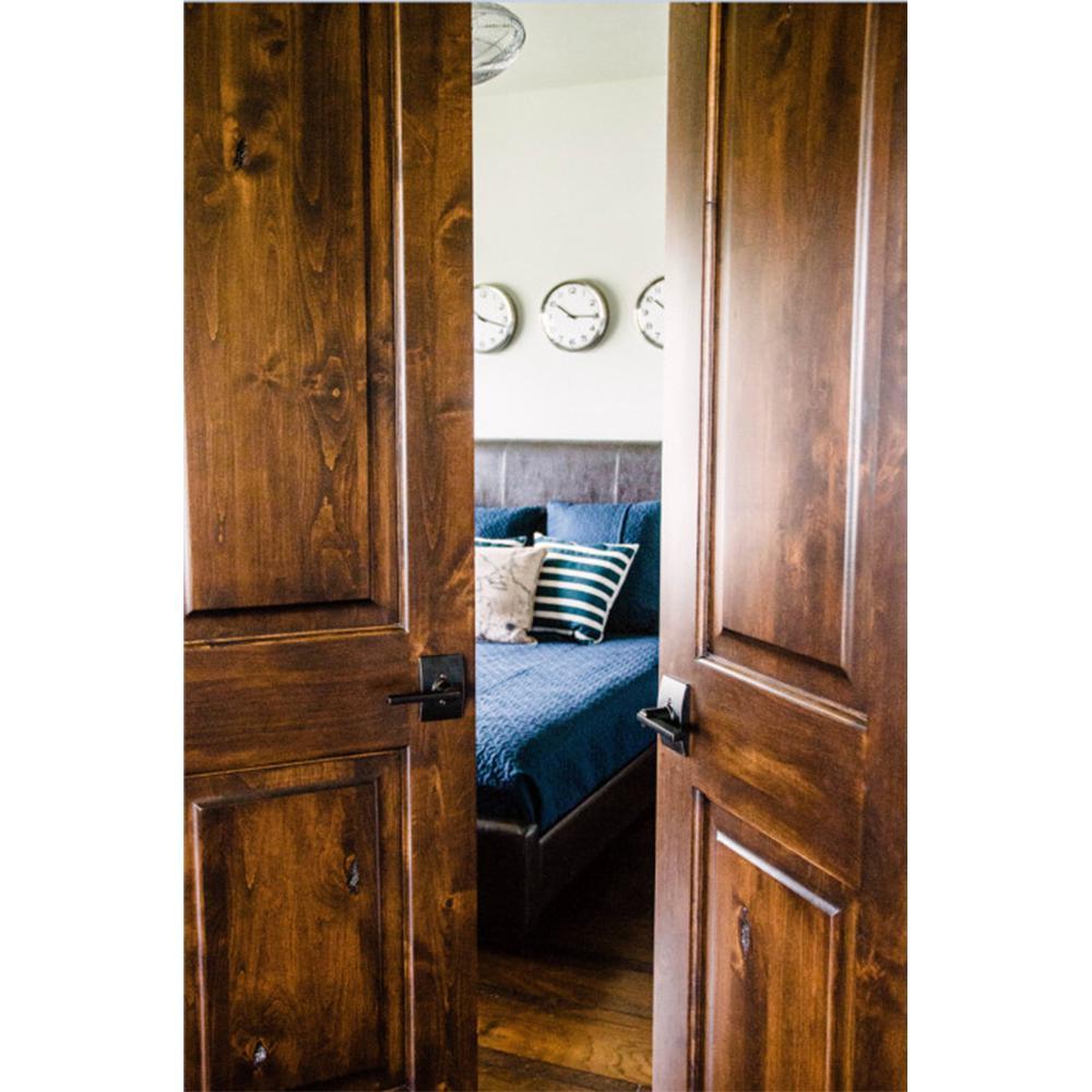 32 in. x 80 in. Rustic Knotty Alder 2-Panel Square Top Solid Wood Stainable Interior Door Slab - Super Arbor
