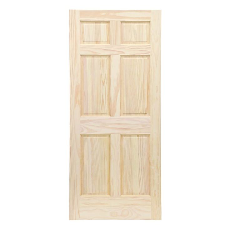 ReliaBilt 32-in x 80-in Clear 6-Panel Solid Core Unfinished Pine Wood Slab Door