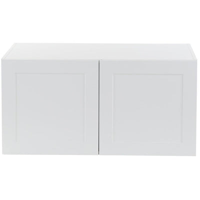 Cambridge Shaker Assembled 36x18x24.5 in. Refrigerator Wall Cabinet with 2 Soft Close Doors in White - Super Arbor