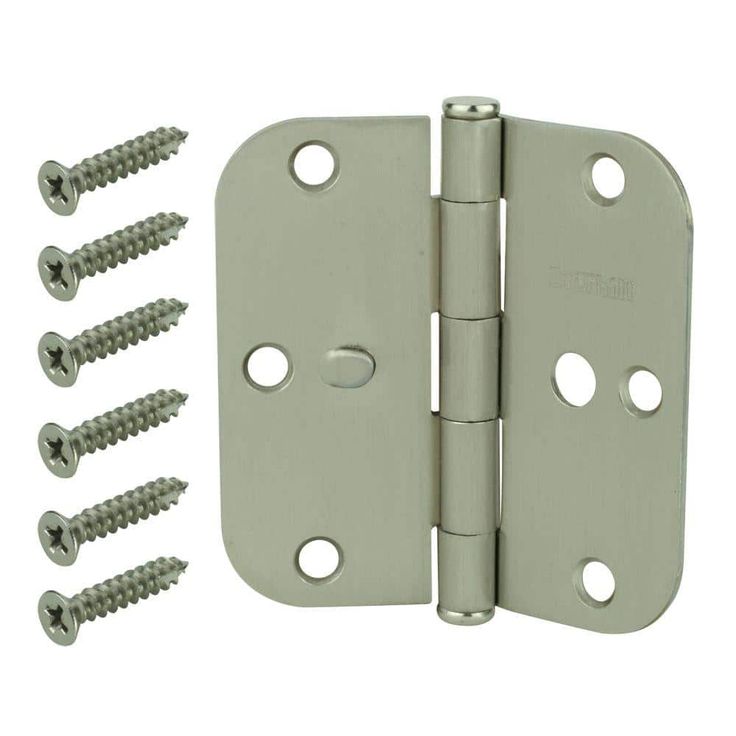 3-1/2 in. Satin Nickel 5/8 in. Radius Security Door Hinges Value Pack (3-Pack)