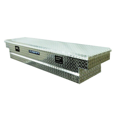 Lund 70 in Diamond Plate Aluminum Full Size Crossbed Truck Tool Box with mounting hardware and keys included, Silver - Super Arbor