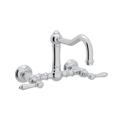 Rohl Italian Kitchen Acqui Polished Chrome 2-Handle Wall-Mount Bridge Handle Kitchen Faucet