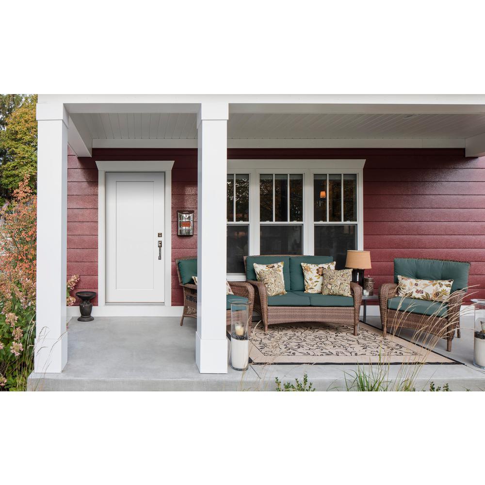 32 in. x 80 in. 1-Panel Craftsman Primed Steel Prehung Left-Hand Inswing Front Door - Super Arbor