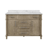 Aberdeen 24 in. W x 20 in. D Bath Vanity in White with Carrara Marble Top with White Sink - Super Arbor