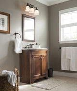 Style Selections Delyse 30.75-in Auburn Single Sink Bathroom Vanity with Cappuccino Solid Surface Top