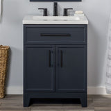 Style Selections Potter 24-in Blue Single Sink Bathroom Vanity with White Cultured Marble Top