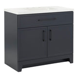 Style Selections Potter 36-in Blue Single Sink Bathroom Vanity with White Cultured Marble Top