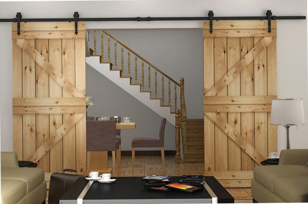 Krosswood Doors 30 in. x 80 in. 2-Panel Solid Core Unfinished Knotty Alder Interior Barn Door Slab