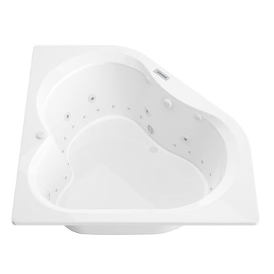 Beryl Diamond 5 ft. Acrylic Corner Drop-in Whirlpool Air Bathtub in White - Super Arbor