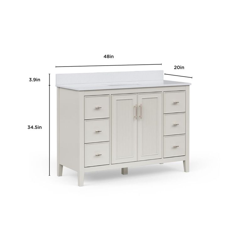 Style Selections Alaia 48-in Muse Gray Undermount Single Sink Bathroom Vanity with White Engineered Stone Top