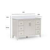 Style Selections Alaia 48-in Muse Gray Undermount Single Sink Bathroom Vanity with White Engineered Stone Top
