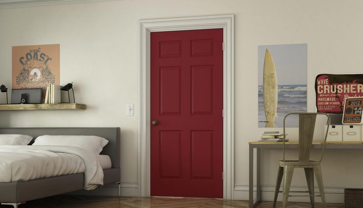 RELIABILT Colonist Textured 36-in x 80-in 6-panel Hollow Core Primed Molded Composite Slab Door