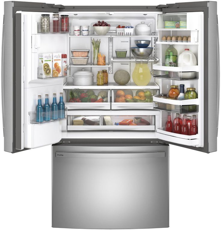 GE Profile 22.1 cu. ft. French Door Refrigerator with Autofill in Fingerprint Resistant Stainless Steel, Counter Depth