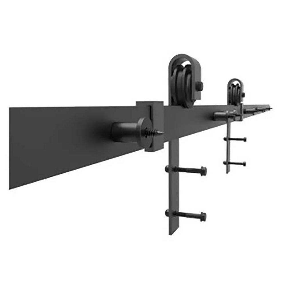 79 in. x 2.5 in. Black Metal Barn Door Sliding Door Hardware Kit - Super Arbor