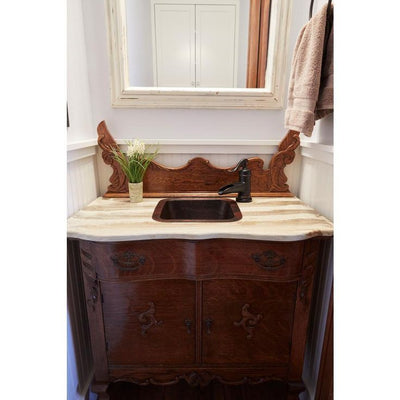 Pollock Undermount Solid Copper 12 in. Single Bowl Kitchen Sink in Aged Copper