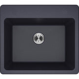 Quartz Classic Perfect Drain Drop-In 25 in. Laundry Sink in Gray - Super Arbor