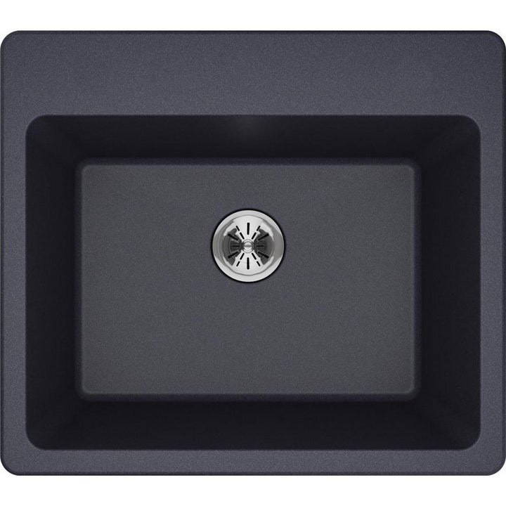 Quartz Classic Perfect Drain Drop-In 25 in. Laundry Sink in Gray - Super Arbor