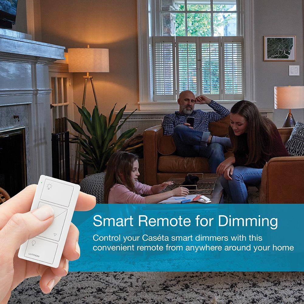 Lutron Pico Smart Remote (2-Button with Raise/Lower) for Caseta Smart Dimmer Switch, Light Almond (PJ2-2BRL-GLA-L01)
