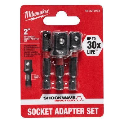 SHOCKWAVE Impact Duty 1/4 in. Hex Shank Socket Adapter Set (3-Piece) - Super Arbor