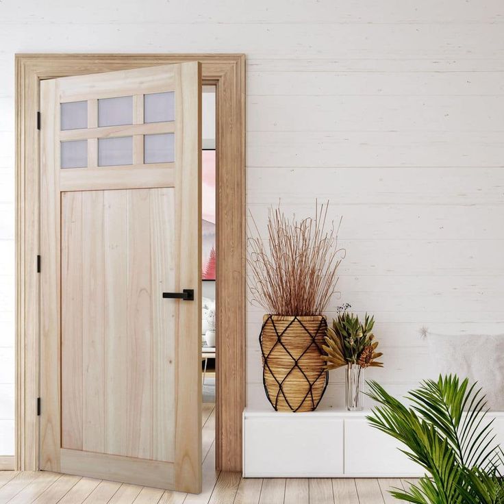 36 in. x 80 in. Farmhouse Unfinished Solid Wood 6 Lite Obscure Glass Interior Door Slab