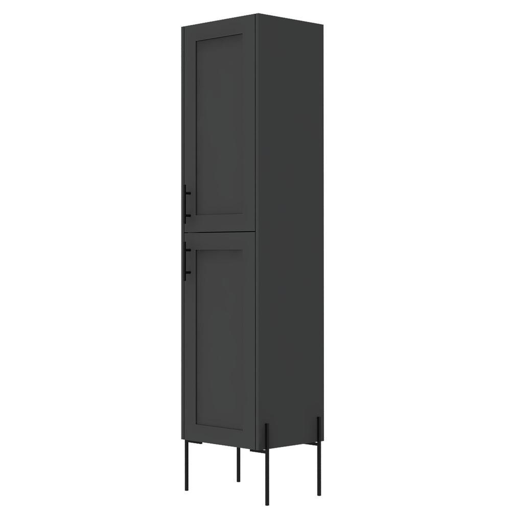 Svedin 18 in. W x 13 in. D x 71 in. H Free Standing Tall Bathroom Linen Cabinet in Matte Gray - Super Arbor