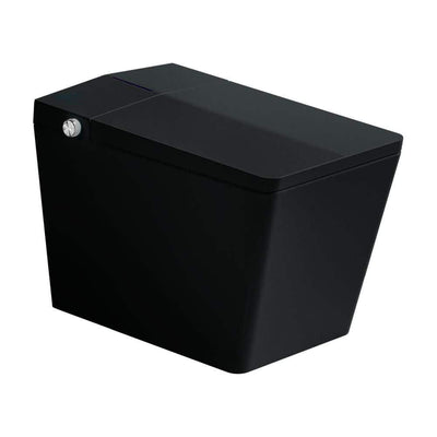 Matte Black Square Smart Toilet with Built-in Tank, Deodorizing Auto Open/Close