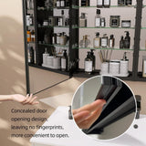 Getpro 60 in. W x 30 in. H Rectangular Aluminum Medicine Cabinet with Mirrors for Bathroom Frameless Recessed or Surface Mount