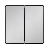 IHOMEadore 32 in. W x 32 in. H Rectangular Black Metal Wall Mount or Recessed Medicine Cabinet with Mirror in Bathroom