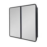 IHOMEadore 32 in. W x 32 in. H Rectangular Black Metal Wall Mount or Recessed Medicine Cabinet with Mirror in Bathroom