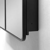 IHOMEadore 32 in. W x 32 in. H Rectangular Black Metal Wall Mount or Recessed Medicine Cabinet with Mirror in Bathroom