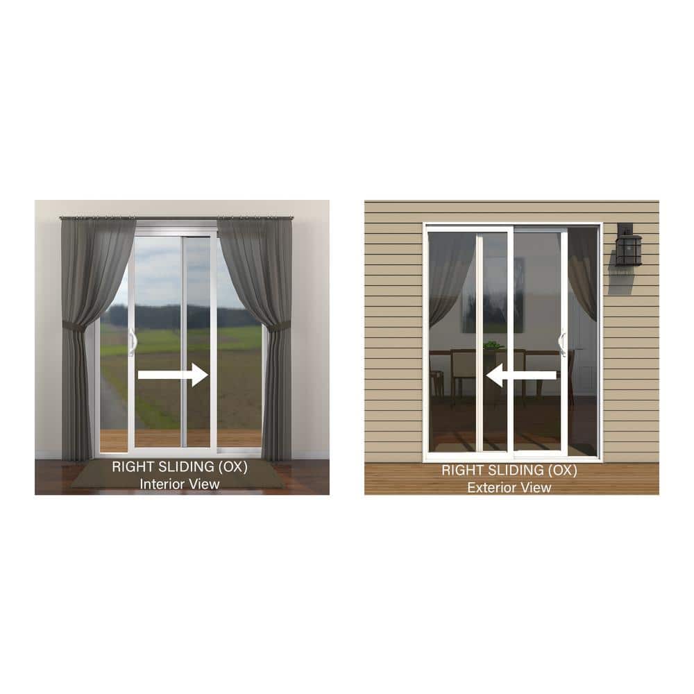 JELD-WEN V-4500 72 in. x 80 in. Contemporary Black FiniShield Vinyl Right-Hand Full Lite Sliding Patio Door with Internal Blinds