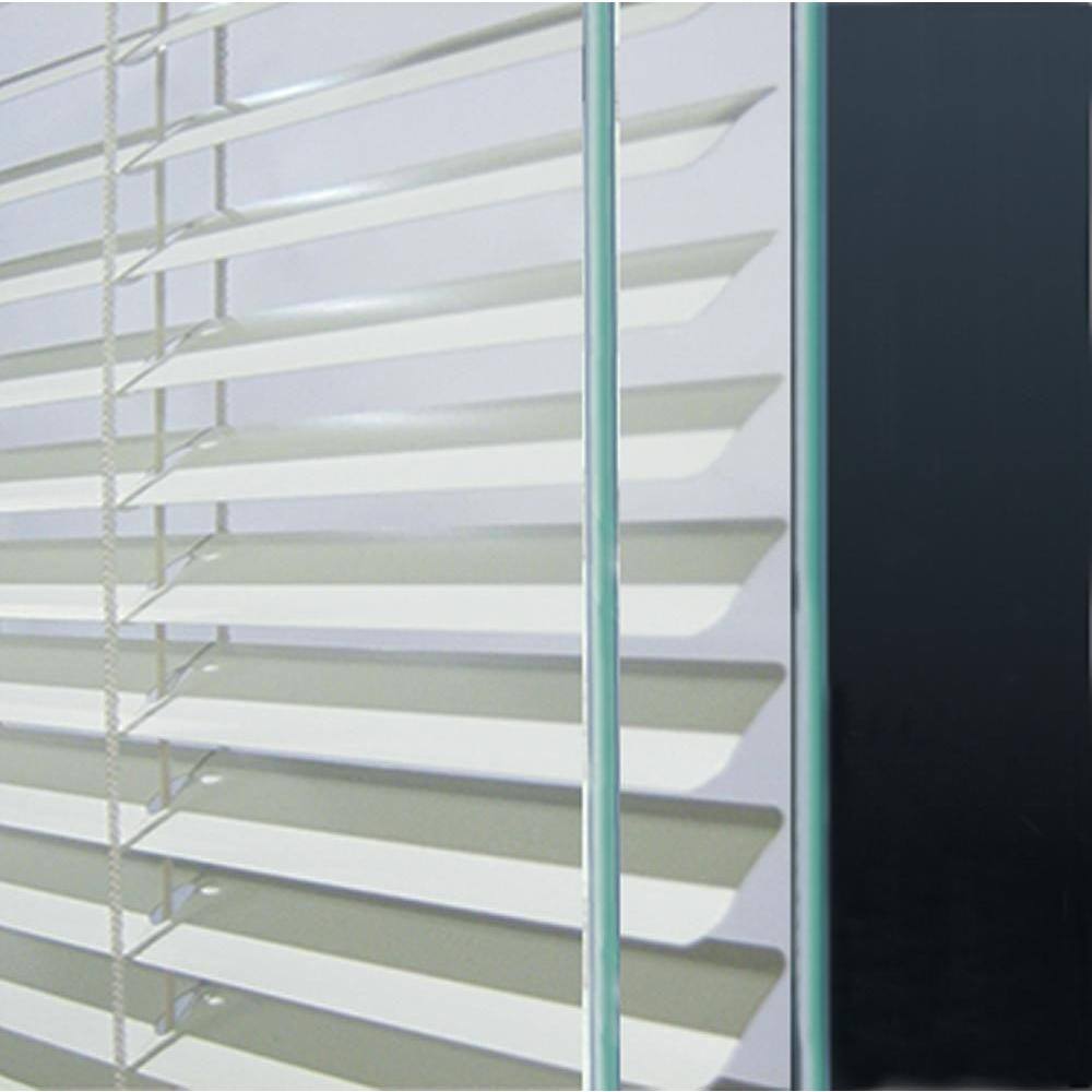 JELD-WEN V-4500 72 in. x 80 in. Contemporary Black FiniShield Vinyl Right-Hand Full Lite Sliding Patio Door with Internal Blinds