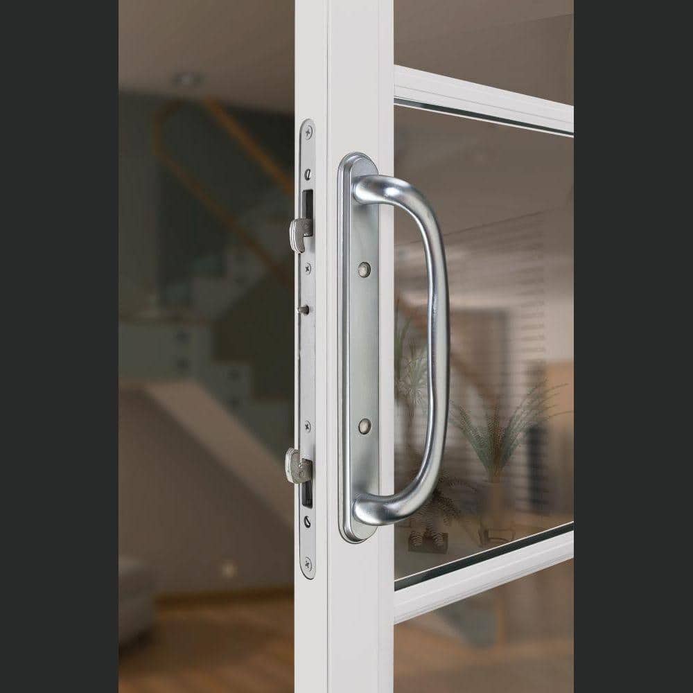JELD-WEN V-4500 72 in. x 80 in. Contemporary Black FiniShield Vinyl Right-Hand Full Lite Sliding Patio Door with Internal Blinds